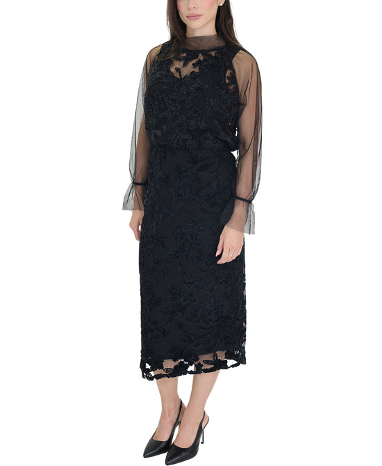 Velvet Detail Midi Skirt view 