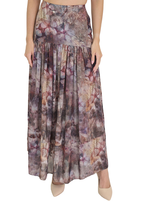 Mesh Printed Maxi Skirt view 