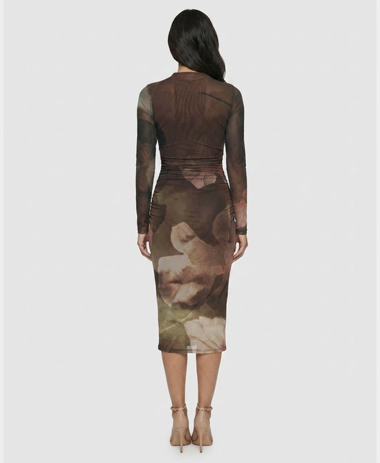 
Mesh Printed Midi Dress in MULTI view 2