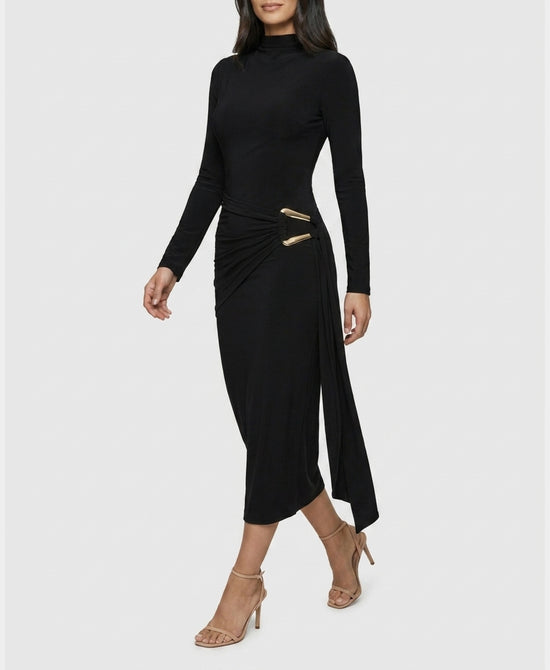 
Maxi Dress w/ Gold Hardware in BLACK view 1