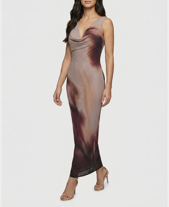 
Mesh Ombre Maxi Dress in TAUPE MULTI view 1