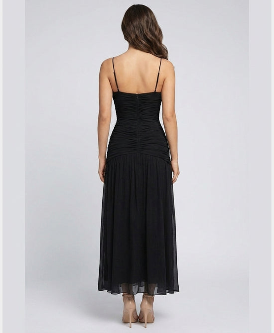 
Lace & Mesh Maxi Dress in BLACK view 2