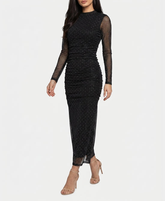 
Shimmer Mesh Maxi Dress in BLACK/SILVER view 1