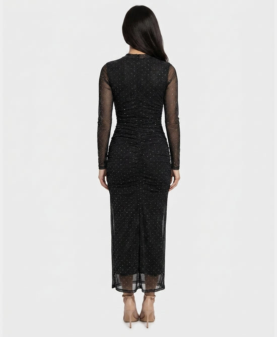 
Shimmer Mesh Maxi Dress in BLACK/SILVER view 2