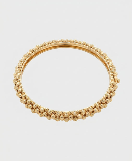 
14K Gold Plated Textured Bangle Bracelet in GOLD view 2