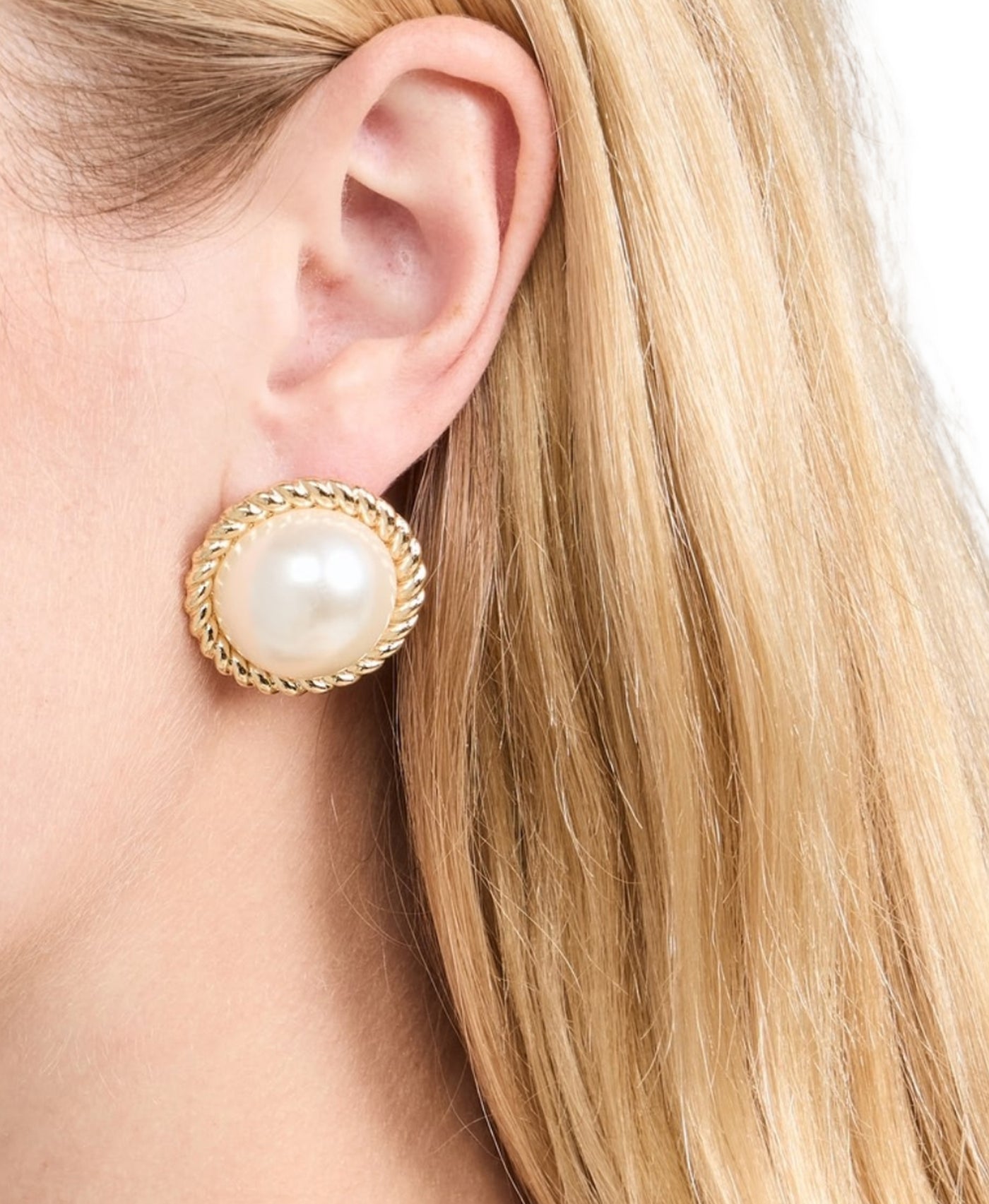 Faux Pearl Stud Earrings view 1