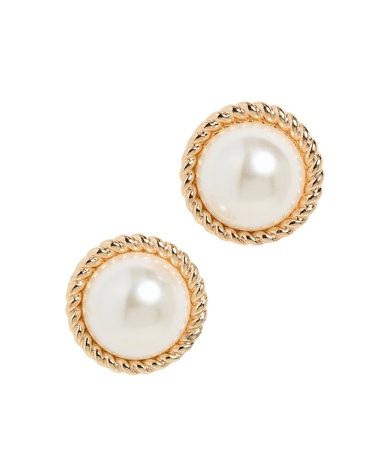 Faux Pearl Stud Earrings view 2