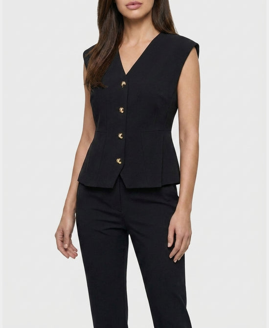 
Cap Sleeve Vest in BLACK view 1