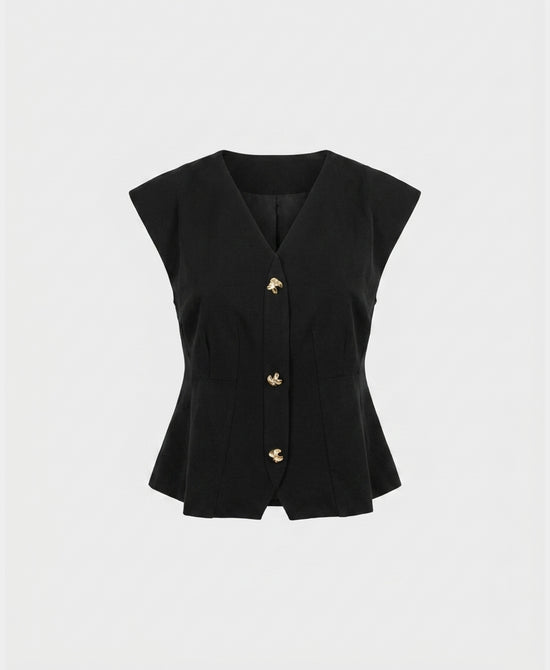 
Cap Sleeve Vest in BLACK view 2