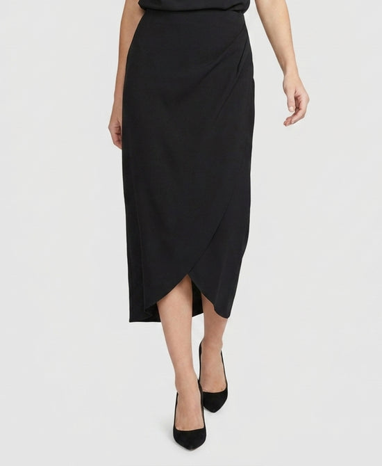 
Draped Midi Skirt in BLACK view 1