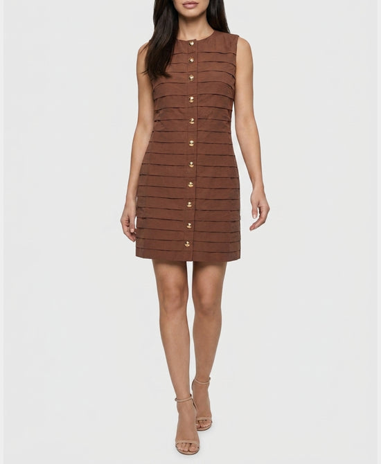 
Pleated Dress in BROWN view 1