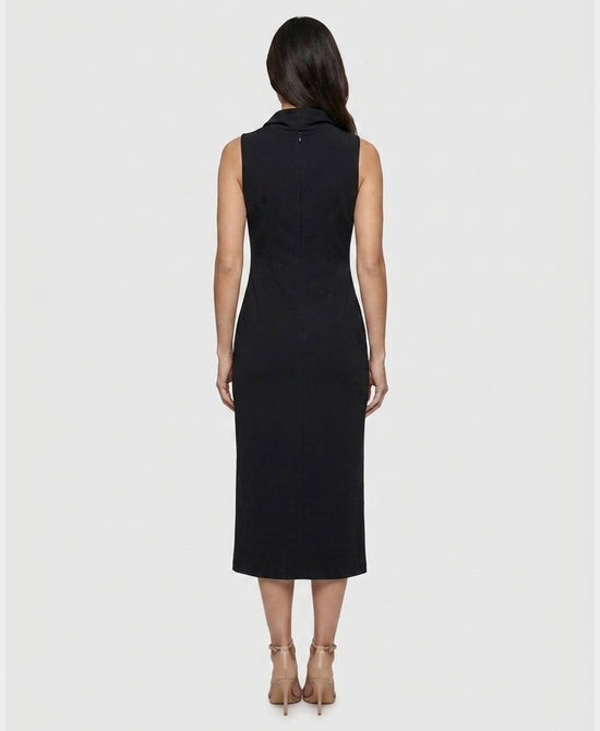 
Draped Midi Dress in BLACK view 2