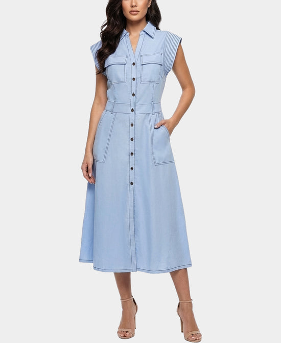 Midi Dress w/ Stitch Detail view 1