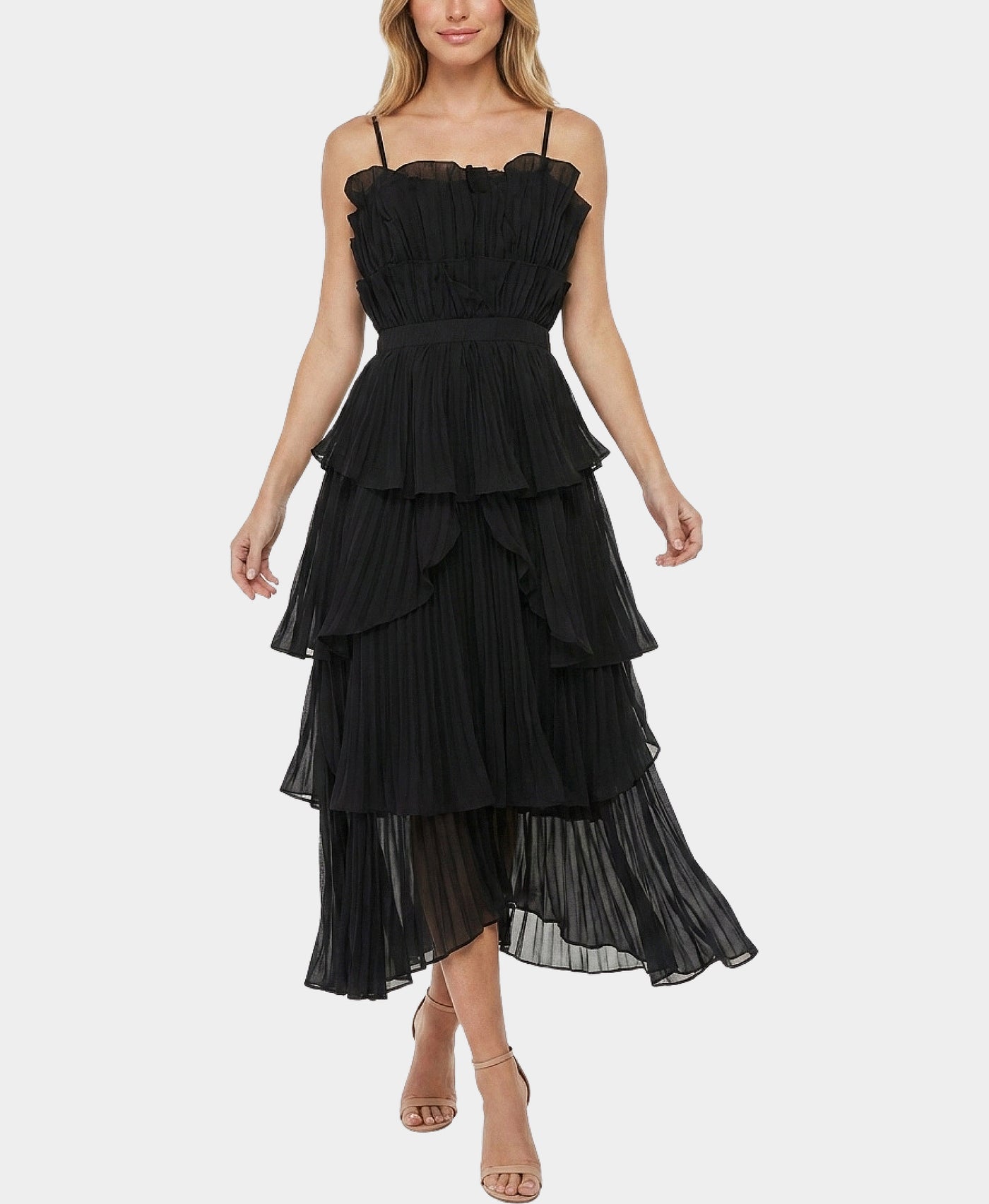 tiered pleated dress Tiered Pleated Maxi Dress – FOX'S
