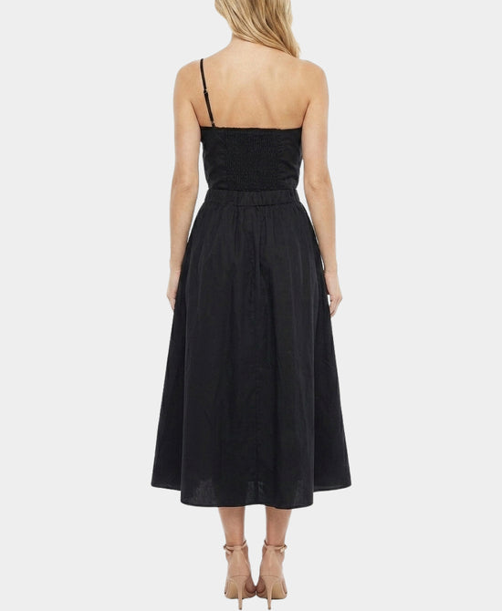 
Flower Bow Midi Dress w/ Cut-Out in BLACK view 2