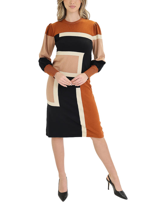 Colorblock Sweater Dress view 