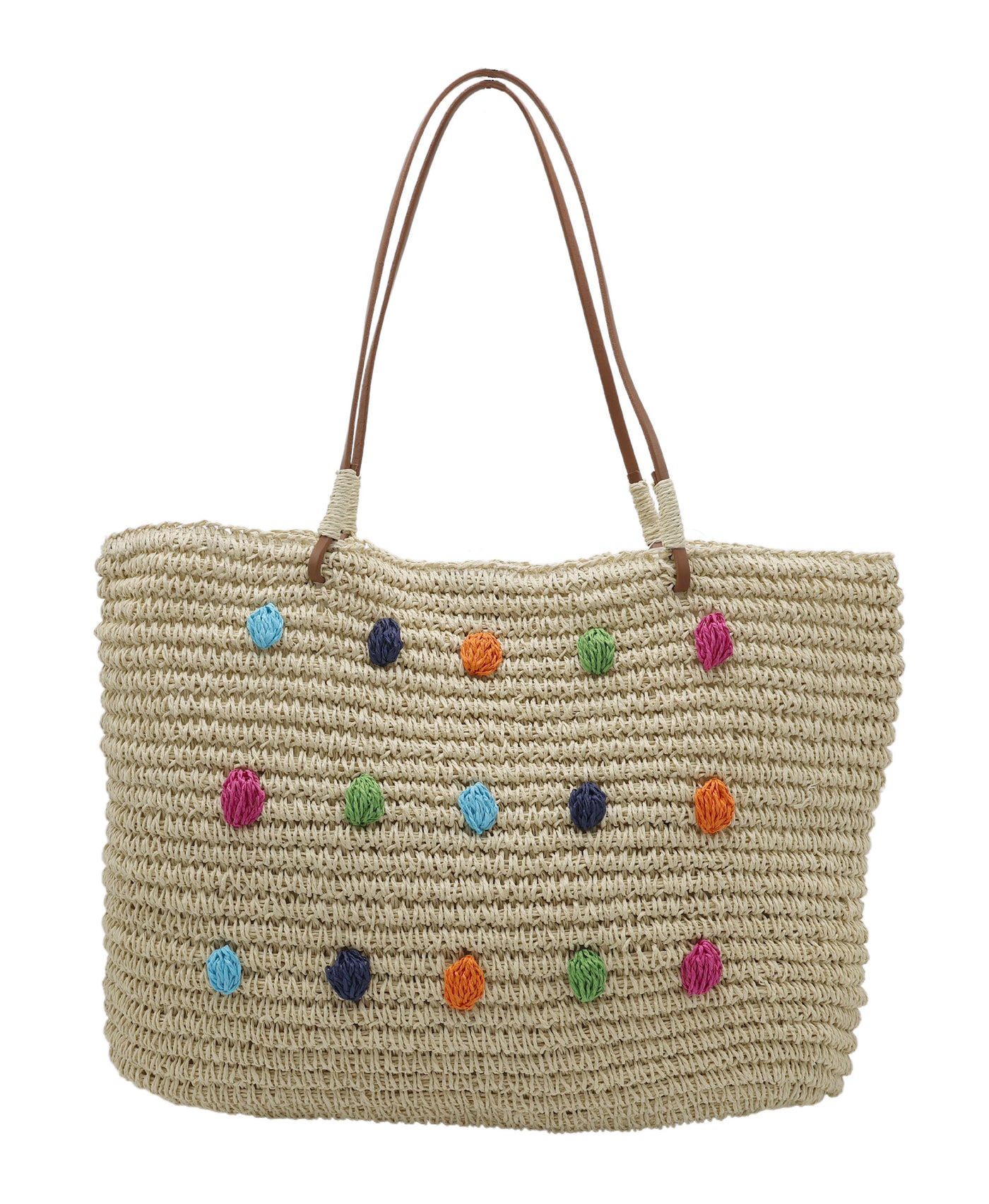Woven Straw Tote Bag view 1