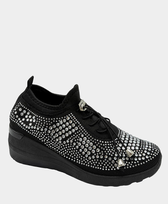Crystal Wedge Lace Sneaker view 
