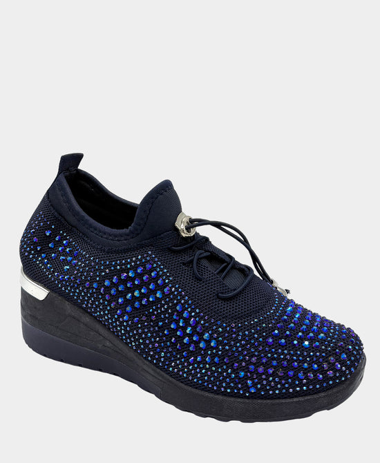 Crystal Wedge Lace Sneaker view 