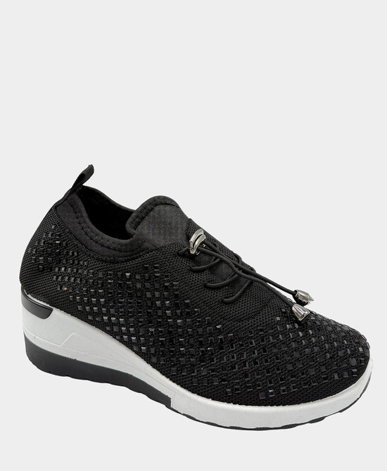 Crystal Wedge Lace Sneaker view 