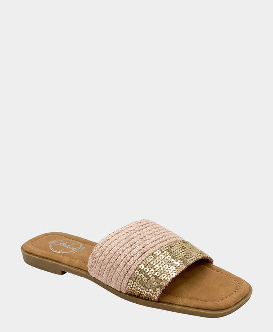 
Raffia Sandal w/ Sequins in PINK view 1