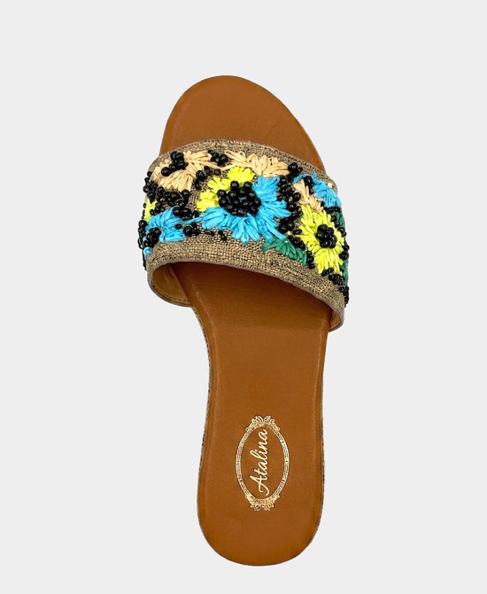 
Straw Beaded Sandal in MULTI view 2