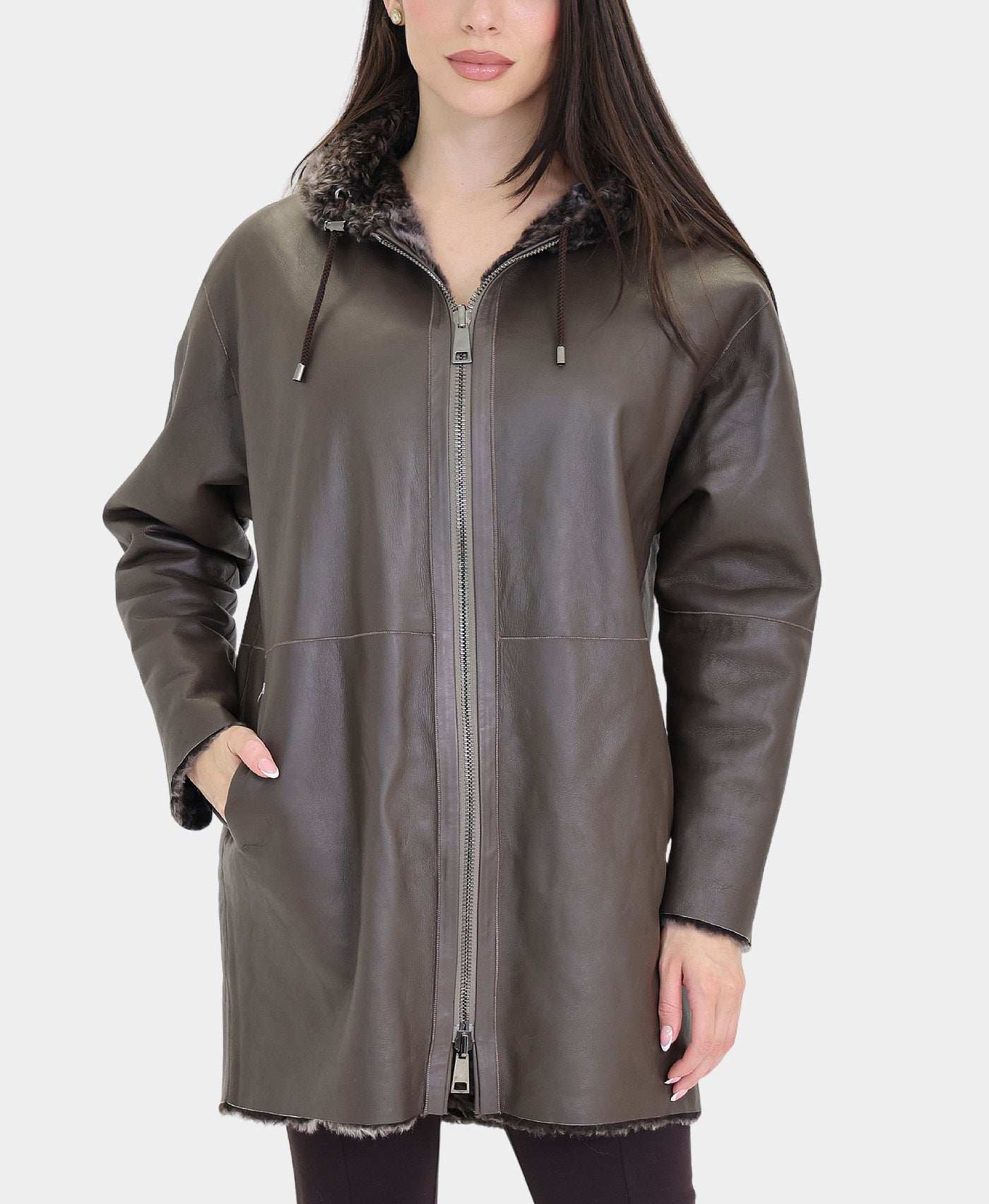 Reversible Shearling Coat view 2