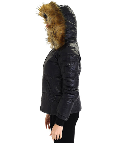 Puffer Jacket w/ Faux Fur Hood image 2