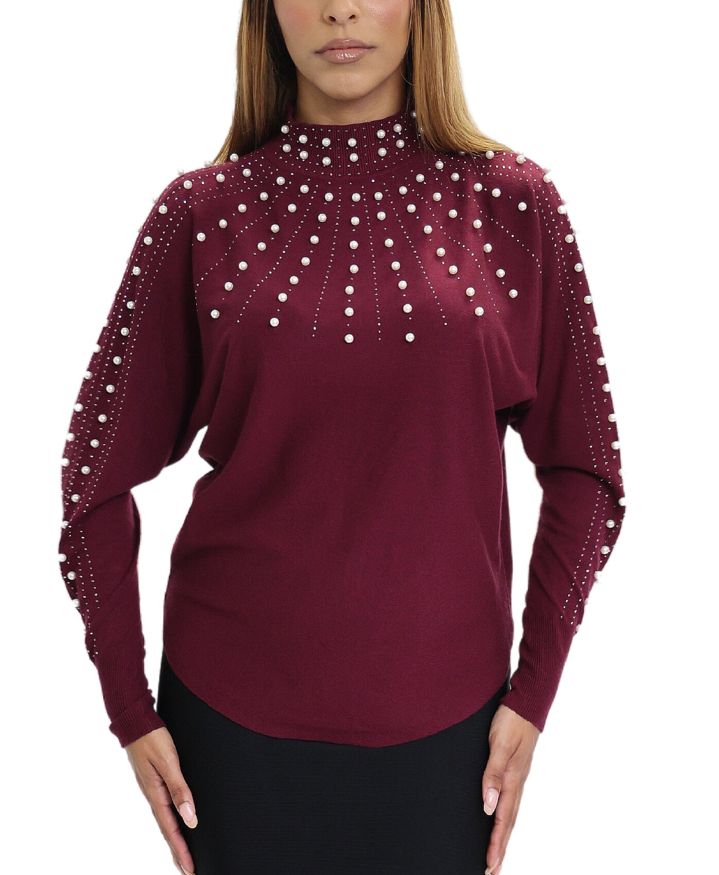 Pearl & Crystal Accent Sweater image 1