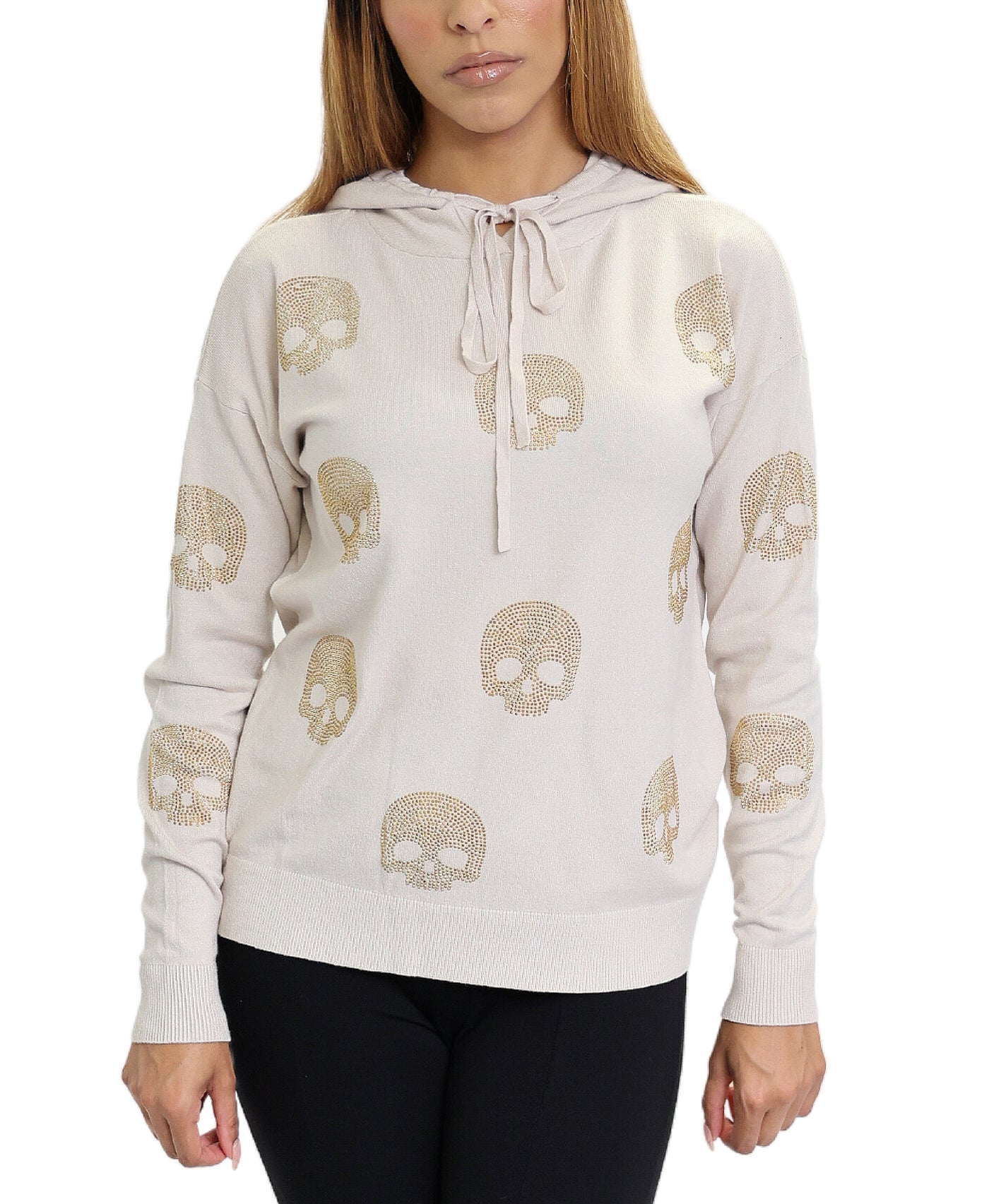 Studded Skull Hooded Sweater image 1