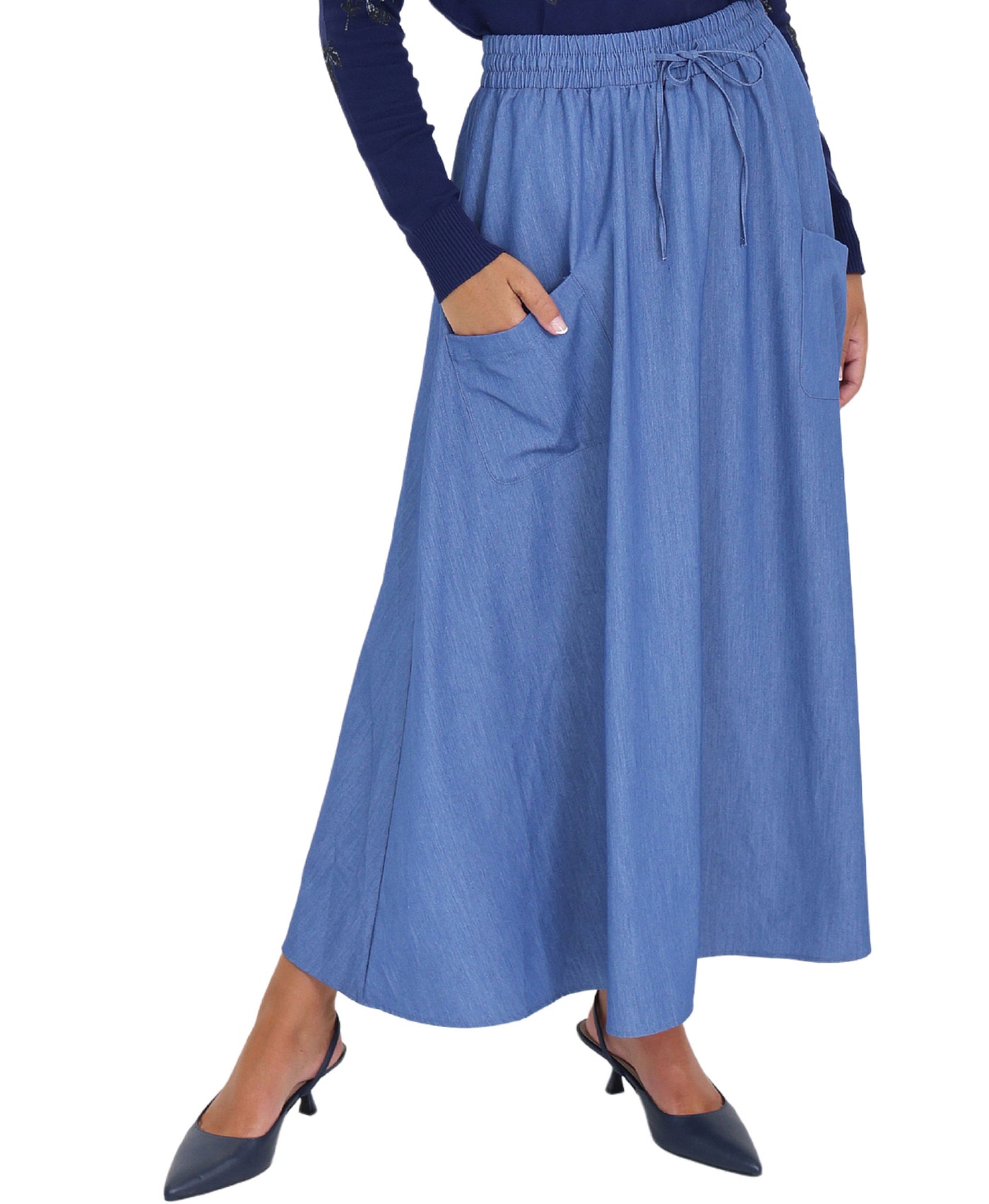 Denim Midi Skirt view 1