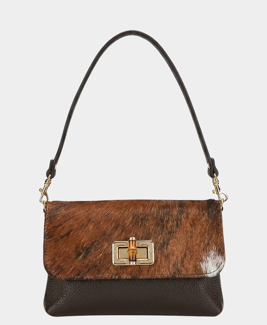 
Mini Leather Printed Shoulder Bag in BROWN view 1