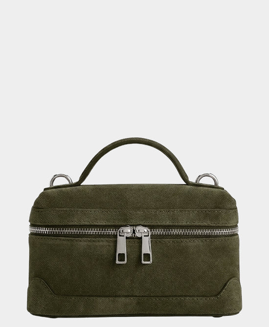 
Suede Top Handle Crossbody Bag in OLIVE view 1