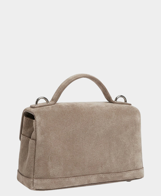 
Suede Top Handle Crossbody Bag in LIGHT TAUPE view 2