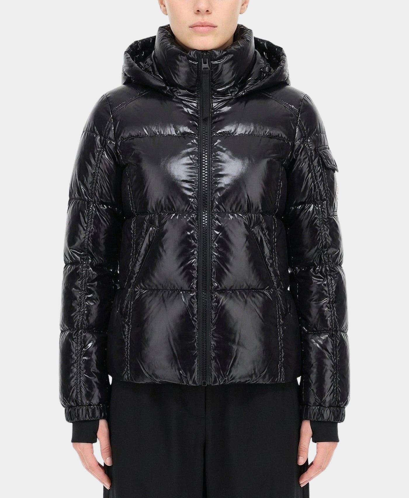 Shiny Puffer Jacket w/ Hood view 1
