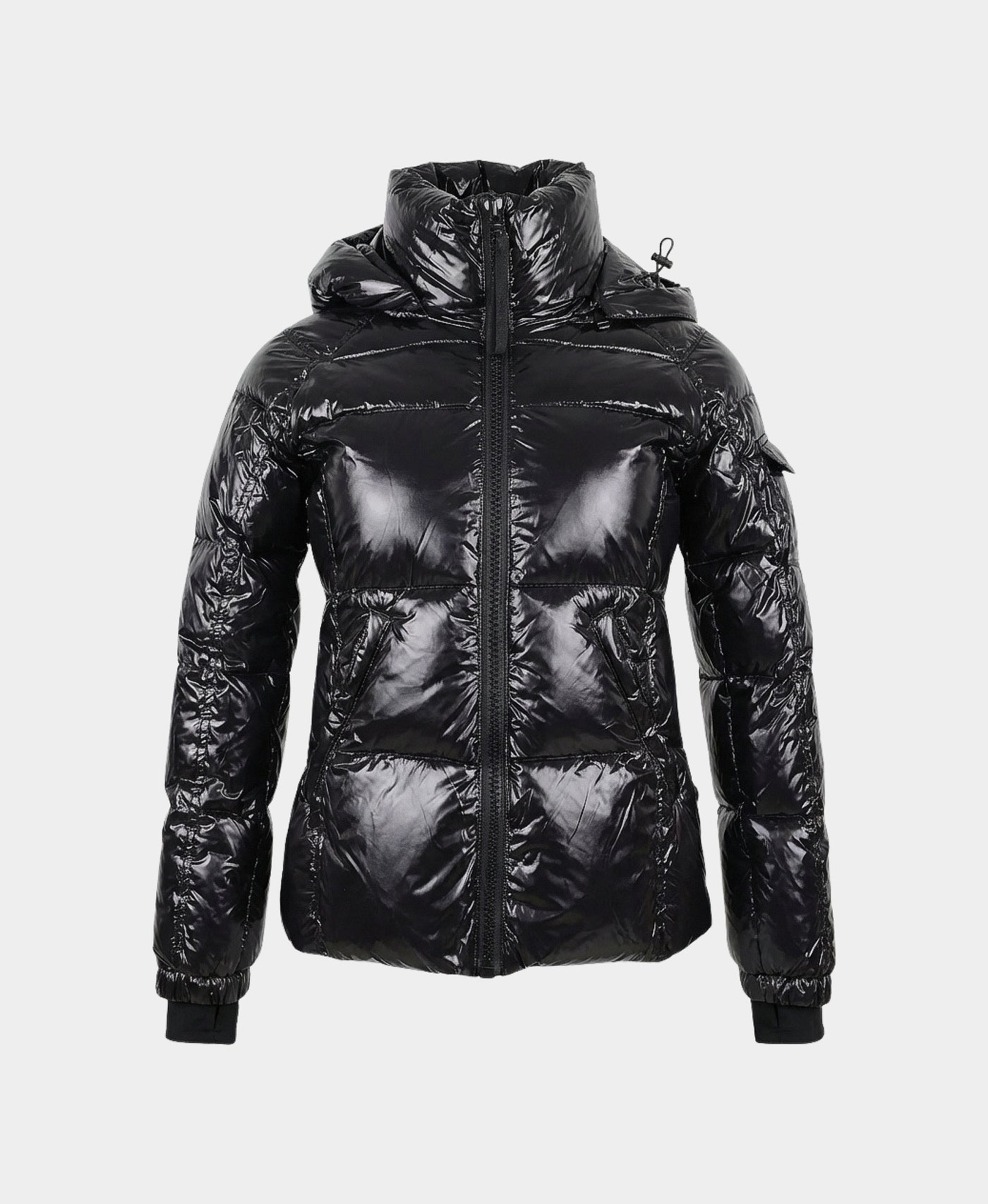 Shiny Puffer Jacket w/ Hood view 3