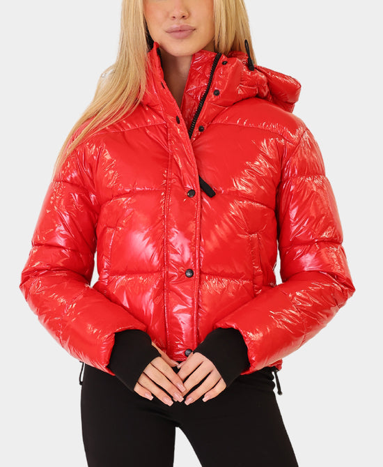 Shiny Puffer Jacket w/ Hood view 