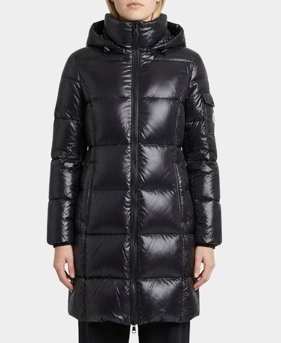 Long Puffer Jacket w/ Hood view 