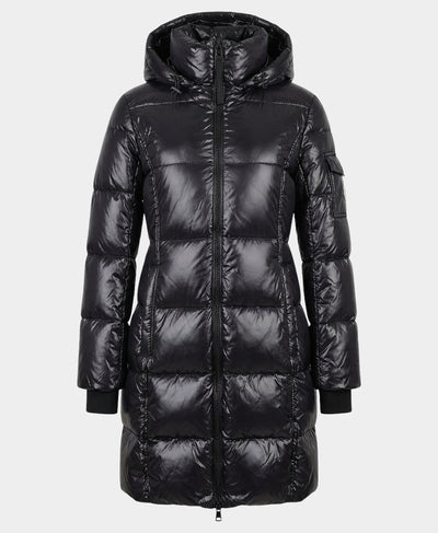 Long Puffer Jacket w/ Hood image 3