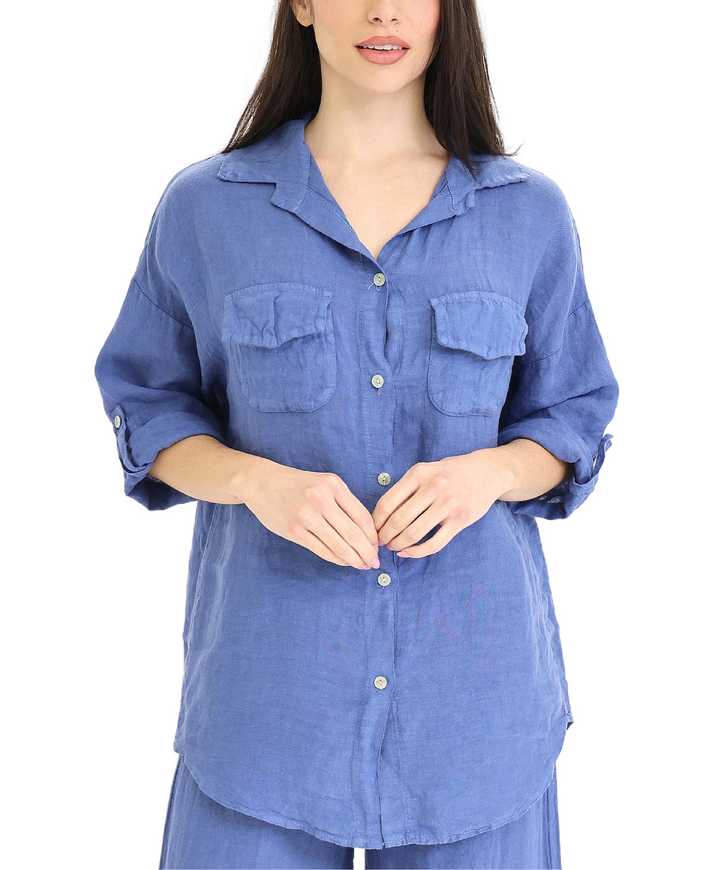 Linen Button Front Shirt view 1