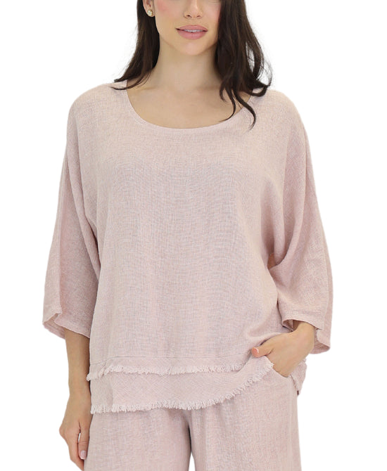 Linen & Cotton Combo Tiered Top view 