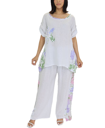 Linen Floral Print Top image 2