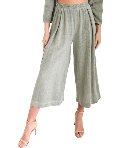 Linen & Cotton Crop Pants