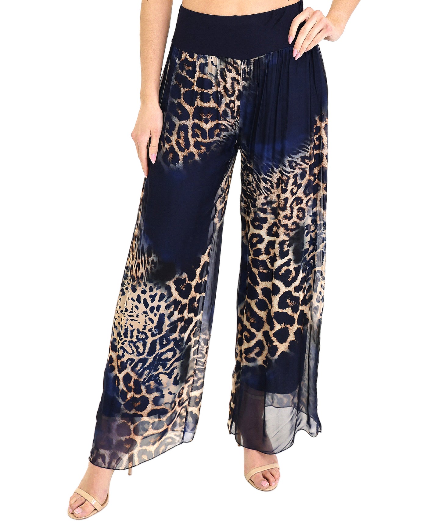 Silk Leopard Print Pants view 1