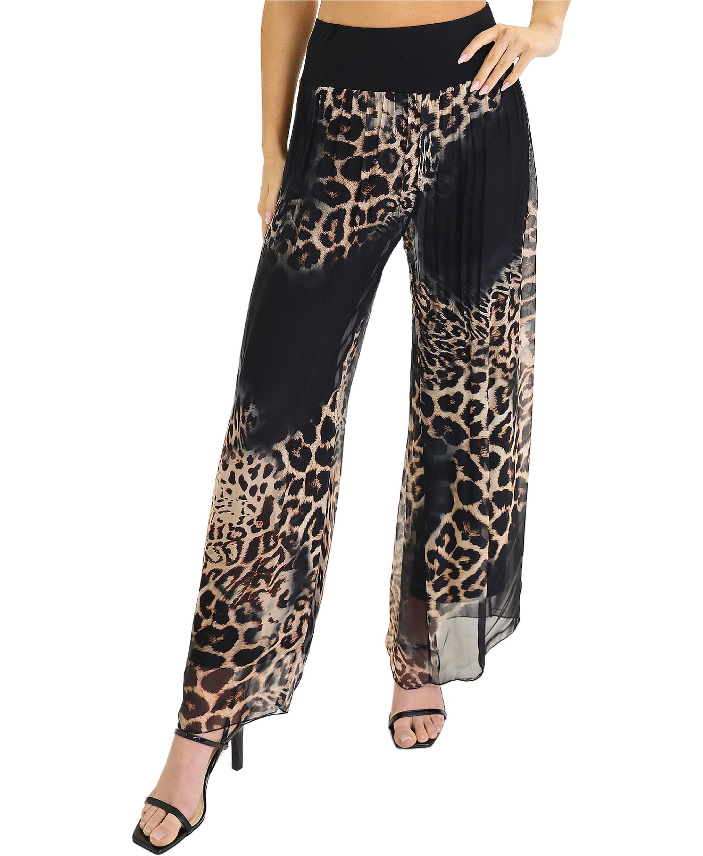 Silk Leopard Print Pants view 1