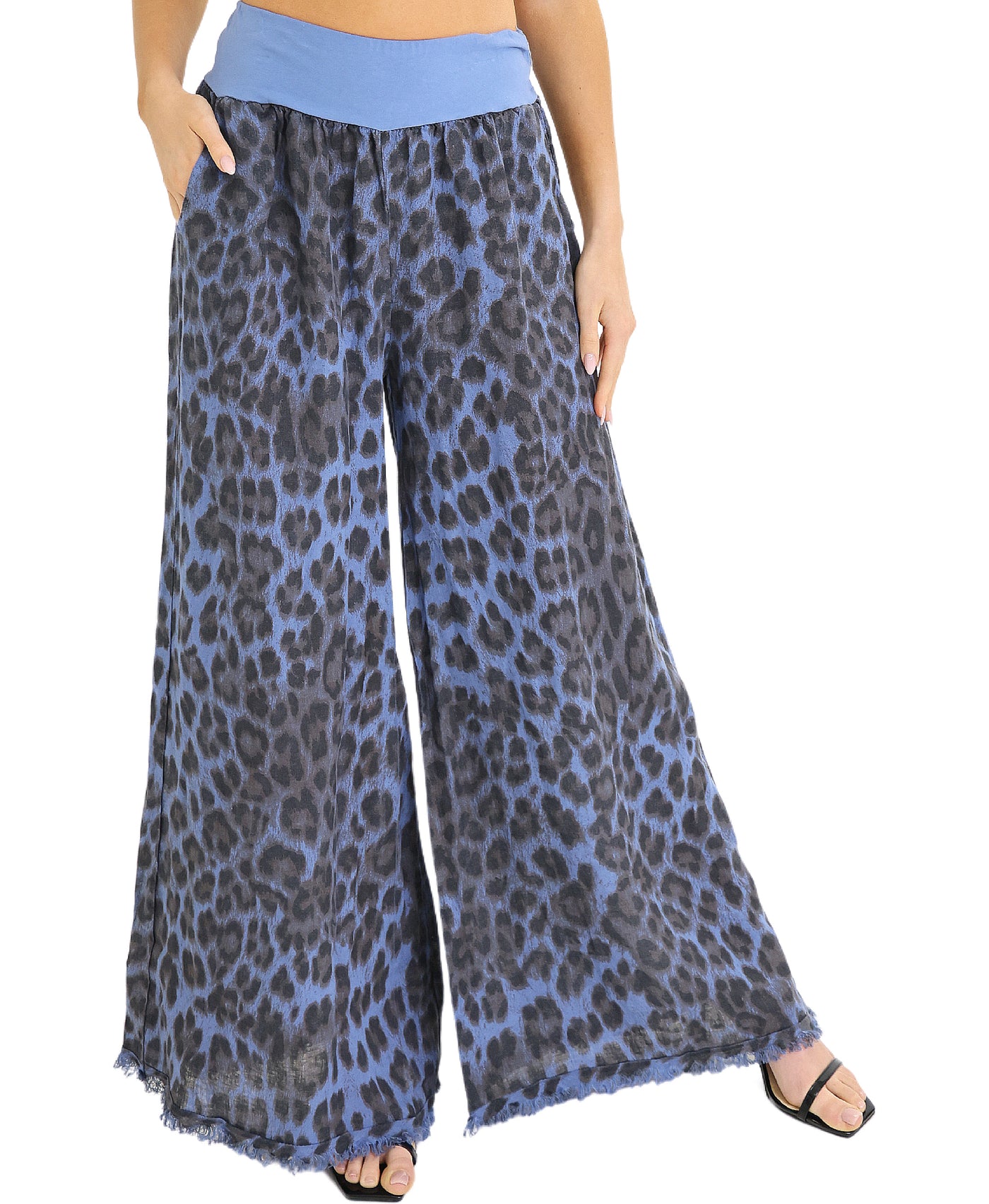 Leopard Print Linen Pants