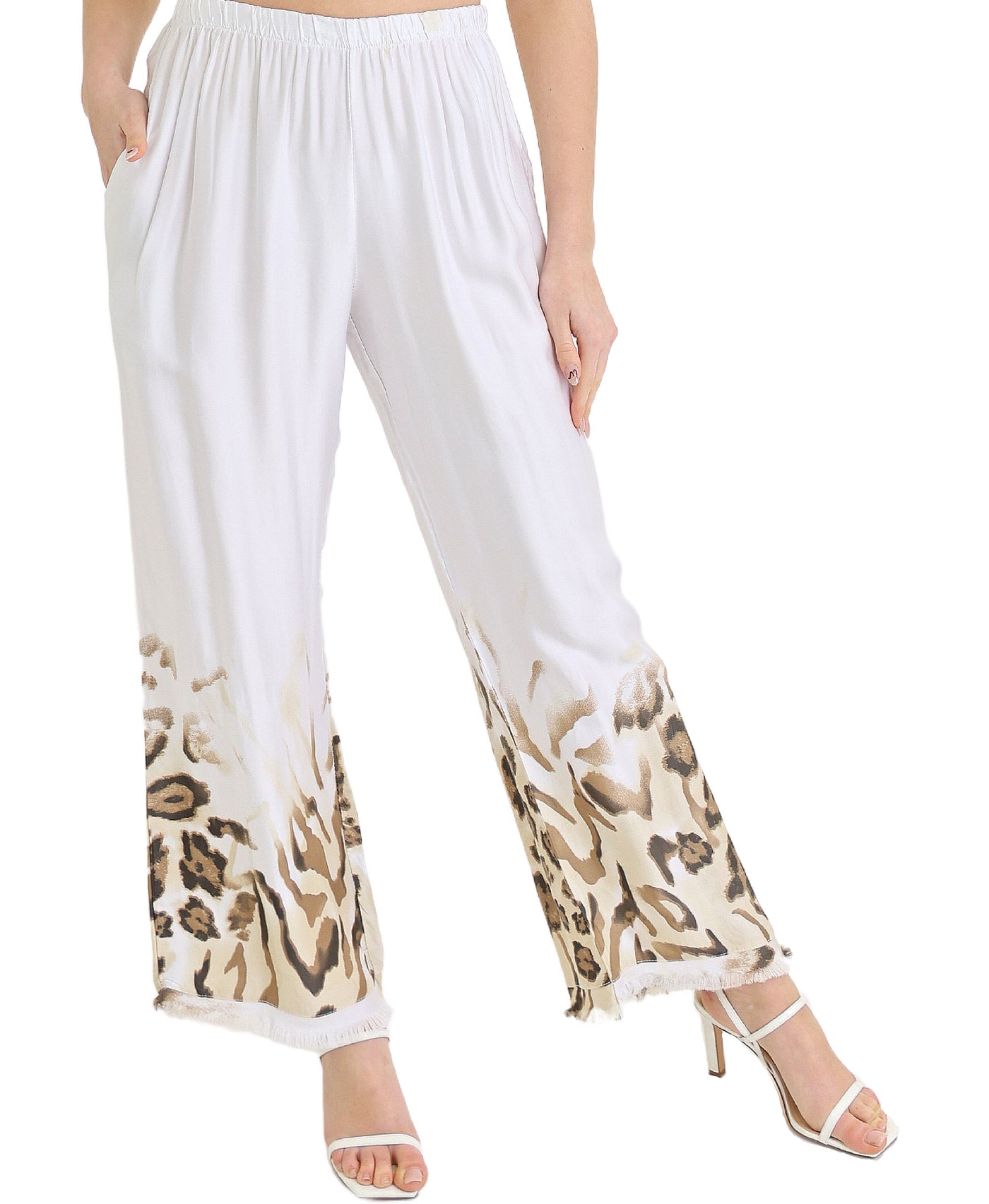 Satin Leopard Print Pants view 1