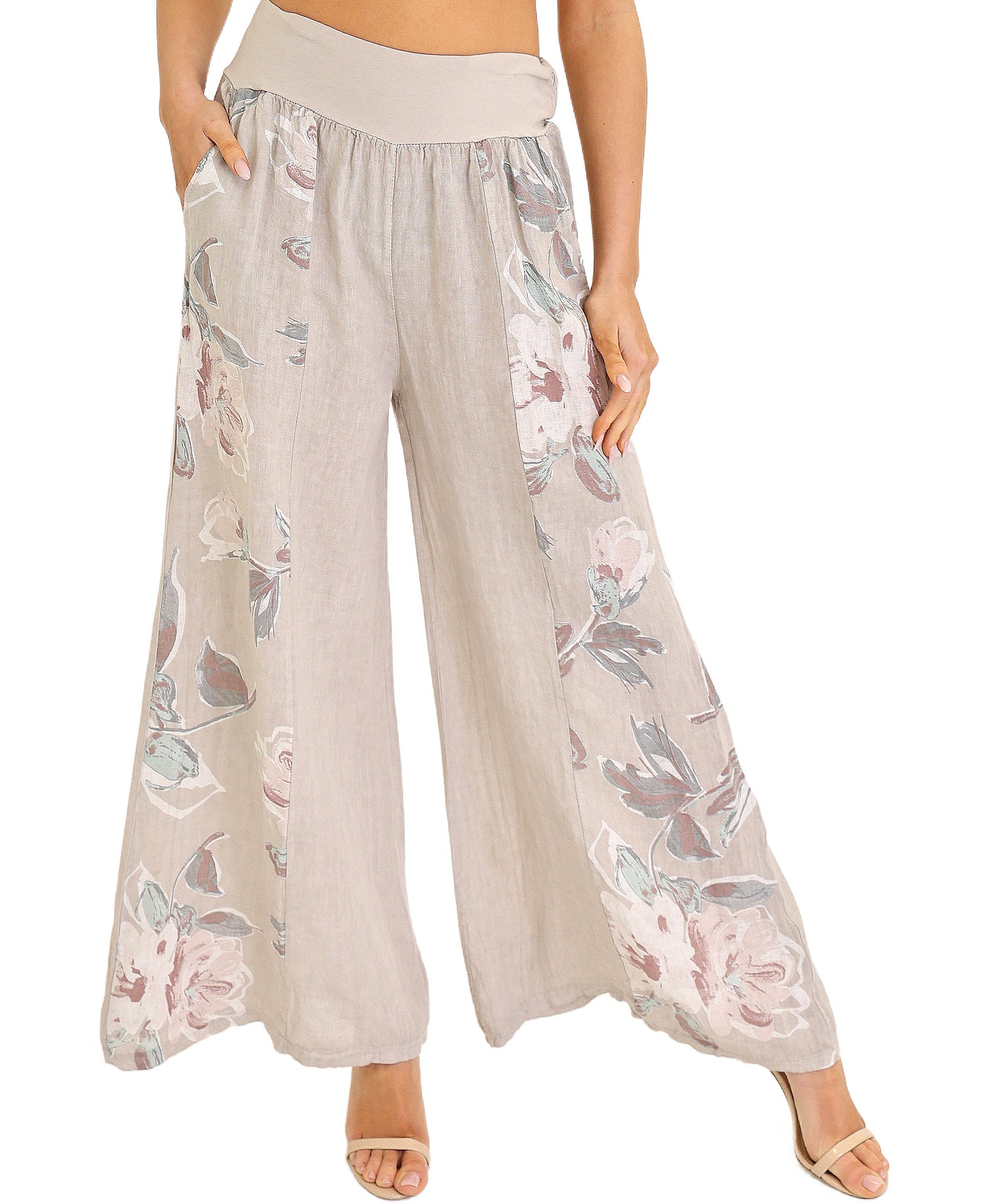 Linen Floral Pants view 1