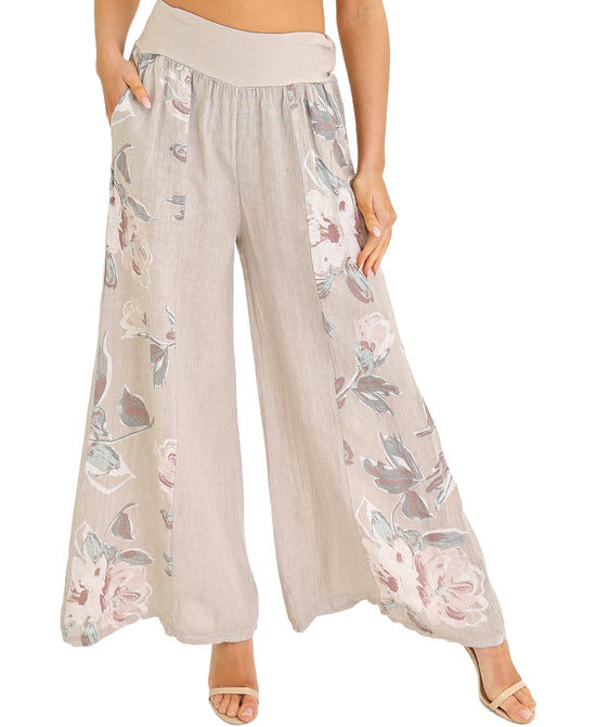 Linen Floral Pants view 