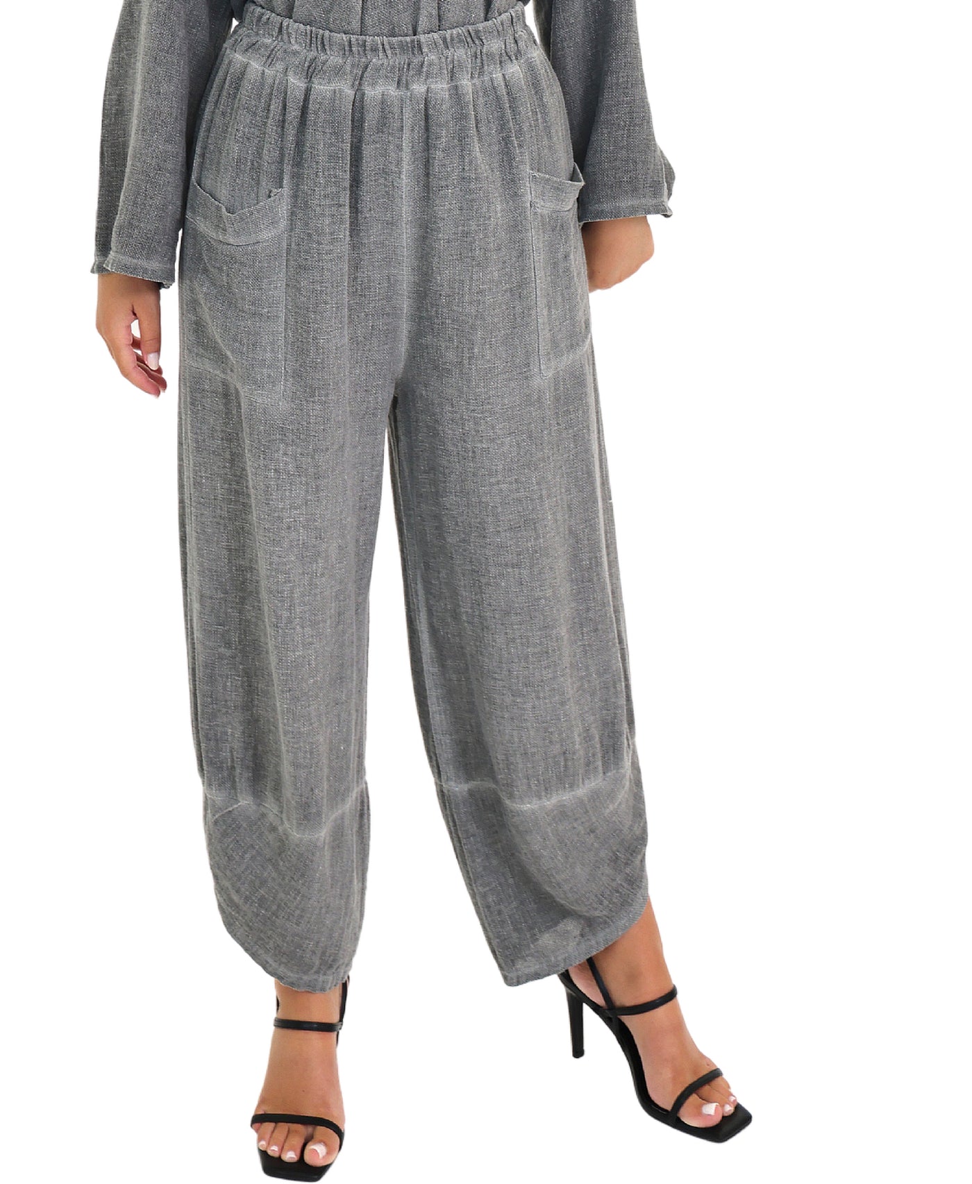 Linen & Cotton Asymmetrical Pants view 1